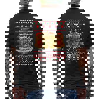 Meowy Catmas Merry Christmas Maine Coon Cat Lovers Men's Back Print T-Shirt | Mazezy