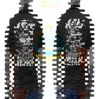 Merdad Dont Mess With My Mermaid Matching Fathers Day Men's T-shirt Back Print - Thegiftio