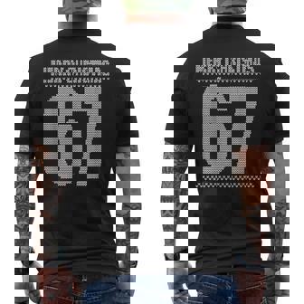 Merry Christmas 67 Ugly Sweater Men's Back Print T-Shirt | Mazezy