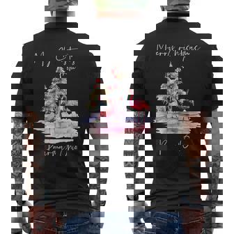 Merry Christmas From Parma Ohio Flamingo Holiday Men's Back Print T-Shirt | Mazezy