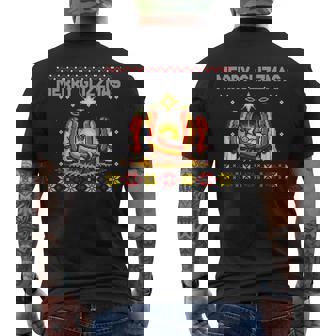 Merry Glizzmas Ugly Christmas Sweater Hot Dogs Xmas Family Men's Back Print T-Shirt | Mazezy