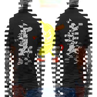 Merry Swing Banana Baseball Christmas Cool Men's Back Print T-Shirt | Mazezy