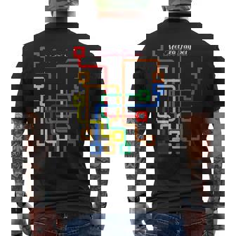 Metro Taipei Route Map MRT Taipei City Taiwan Men's Back Print T-Shirt | Mazezy