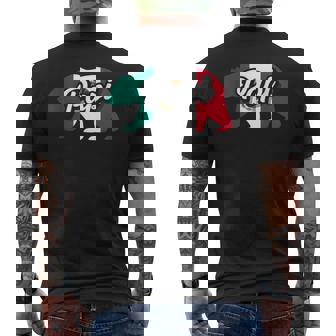 Mexico Dad Flag Papi Bear Men's Back Print T-Shirt | Mazezy