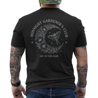Midnight Gardener's Club Moon Flower Moth Celestial Gardenin Men's Back Print T-Shirt | Mazezy