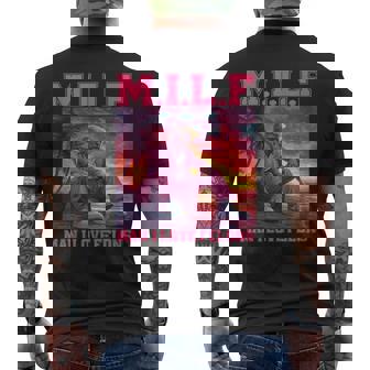 MILF Man I Love Felons Trump Pink 2024 Election Tank Top Men's Back Print T-Shirt - Monsterry