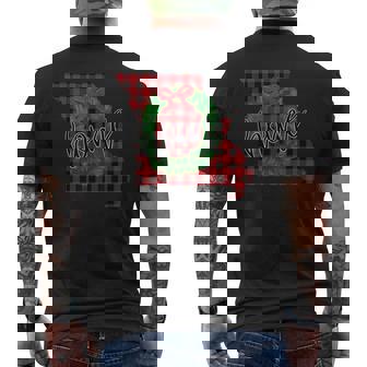 Missouri Buffalo Plaid Christmas Home Wreath Retro Men's Back Print T-Shirt | Mazezy