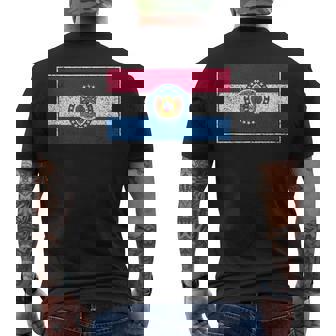 Missouri State Flag And Colors Tank Top Men's Back Print T-Shirt | Mazezy