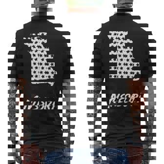 Missouri USA State Outline Stars Vintage Retro Men's Back Print T-Shirt | Mazezy