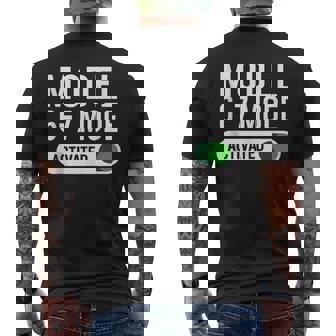 Model 6-7 Mode Activated Job Title School Work Humor Tank Top Men's Back Print T-Shirt | Mazezy