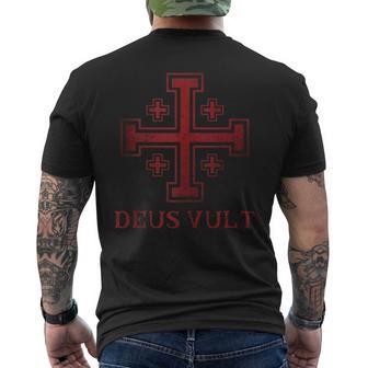 Modern Day Catholic s Catholic Knight Templar Crusader Cross Black Men's Small Sleeveless Classic Fit Cotton 50 Polyester 50 Men's T-shirt Back Print - Thegiftio UK