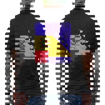 Moldova Bosnia And Herzegovina Half Flag Men's Back Print T-Shirt | Mazezy