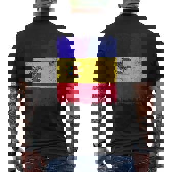 Moldova Romania Half Flag Moldovan Romanian Heritage Men's Back Print T-Shirt | Mazezy