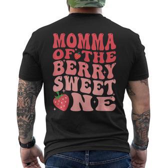 Momma Of The Berry Sweet One 1St Birthday Strawberry Men's T-shirt Back Print - Thegiftio UK