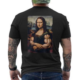 Mona Lisa Bíceps Culturismo Gimnasio Entrenamiento Divertido Mona Lisa Camiseta Hombre Estampado Espalda - Regaloses