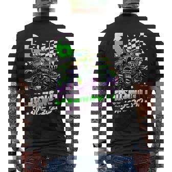 Monster Truck 6 Year Old Boys 6Th Birthday Party Born 2020 Men's T-shirt Back Print - Monsterry