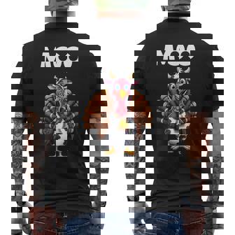 Moo Turkey Sarcastic Thanksgiving Men's Back Print T-Shirt | Mazezy