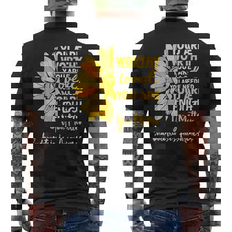 Motivational Endometriosis Awareness Yellow Ribbon Endo Men's T-shirt Back Print - Thegiftio