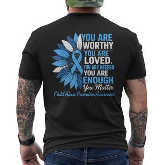 Motivational Positivity Child Abuse Prevention Awareness Men's T-shirt Back Print - Monsterry