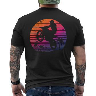 Motocross Dirt Bike Colorful Retro Vintage Biker Motocross Men's Back Print T-Shirt | Mazezy