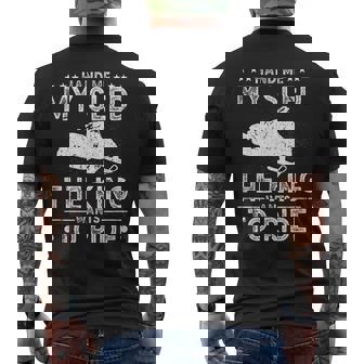 Motor Sled Snowmobiler Snowmobile Men's Back Print T-Shirt | Mazezy