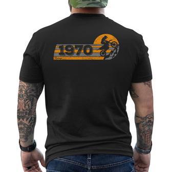Motorcycle Vintage 1970 Birthday Motorbike Motorcross Men's Back Print T-Shirt | Mazezy