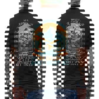 The Mountains Are Calling And I Must Go Hiking Men's T-shirt Back Print - Thegiftio