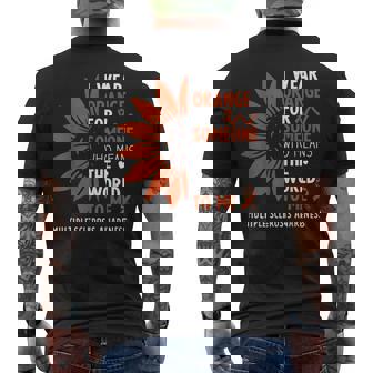 Multiple Sclerosis Awareness I Wear Orange Ms Month Men's T-shirt Back Print - Thegiftio