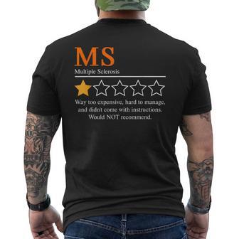 Multiple Sclerosis Ms Awareness 2025 Not Recommend One Star Men's T-shirt Back Print - Thegiftio UK