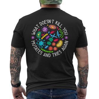 Mutates And Tries Again Lab Week Science Microbiology Men's T-shirt Back Print - Thegiftio UK