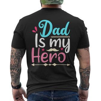 My Dad Is My Hero ギフト 父の日 クール キッズ シャツ メンズ レディース メンズTシャツ バックプリント - Kawaiitshirt