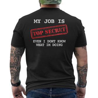 My Job Is Topecret-面白いtシャツ素晴らしいギフト メンズTシャツ バックプリント - Kawaiitshirt