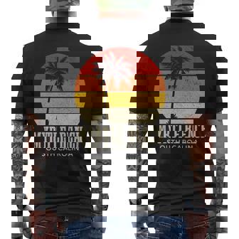 Myrtle Beach South Carolina Vintage Sunset Surfer Retro Men's Back Print T-Shirt | Mazezy