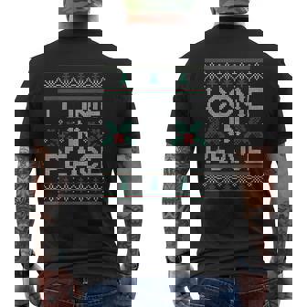 I Come I n Peace Couple Matching Knitted Ugly Christmas Xmas Men's Back Print T-Shirt | Mazezy