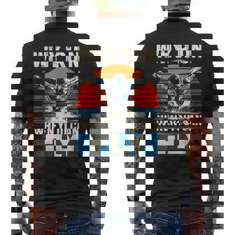 Nadador Mariposa Retro ¿Por Qué Correr Cuando Puedesolar Camiseta Hombre Estampado Espalda - Regaloses