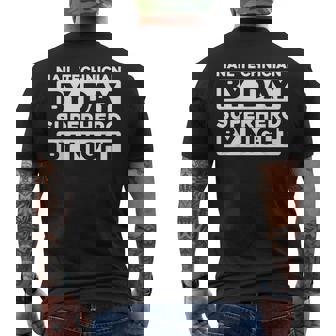 Nail Care Manicure Art Nail Technician Men's Back Print T-Shirt | Mazezy