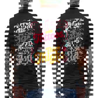 Nail Tech With Tattoos Pretty Eyes Thick Thighs Manicurist Men's Back Print T-Shirt | Mazezy