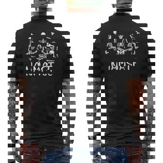 Namaste Yoga Pose Esqueleto Alineado Meditación Amante Yoga Camiseta Hombre Estampado Espalda - Regaloses