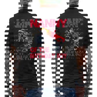 Nanny Of The Birthday Boy Monster Truck Birthday Men's Back Print T-Shirt | Mazezy