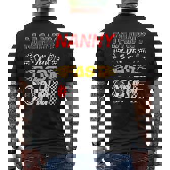 Nanny Of The Fast One 1St Birthday Race Car Family Men's Back Print T-Shirt | Mazezy