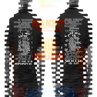 Nanny Of Rookie 1st Basketball Bday Theme Matching Men's Back Print T-Shirt | Mazezy