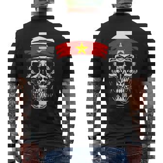 Nationality Country Origin Skull Flag Vietnam Men's Back Print T-Shirt | Mazezy