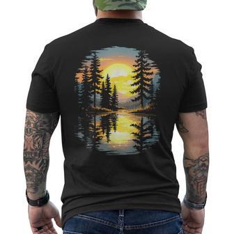 Nature Trees Reflection Sunset Forest Outdoor Wildlife Men's T-shirt Back Print - Thegiftio UK