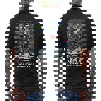 Naughty Is My Favorite List Punk Santa Rebel Yule Xmas Men's Back Print T-Shirt | Mazezy