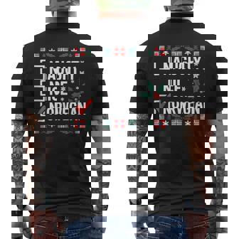 Naughty Nice Norwegian Norway Christmas Holiday Scandinavian Tank Top Men's Back Print T-Shirt | Mazezy