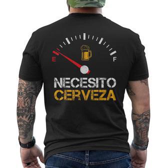 Necesito Cerveza Quote Saying Spanish Beer Lover Men's T-shirt Back Print - Monsterry