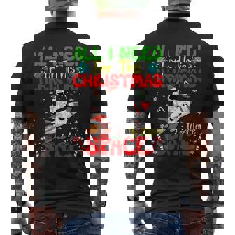 I Need More Space Christmas Astronaut Riding Rocket Santa Men's Back Print T-Shirt | Mazezy