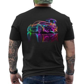 Neon Sports Car Men's T-shirt Back Print - Thegiftio UK