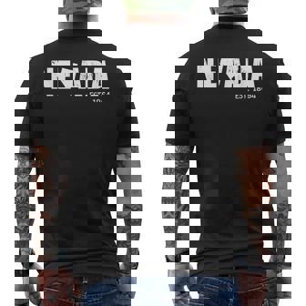 Nevada Est 1864 Vintage Men's Back Print T-Shirt | Mazezy