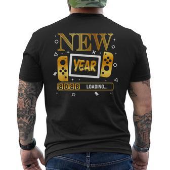 New Year 2026 Loading Gaming Controller New Years Eve Party Men's T-shirt Back Print - Thegiftio UK
